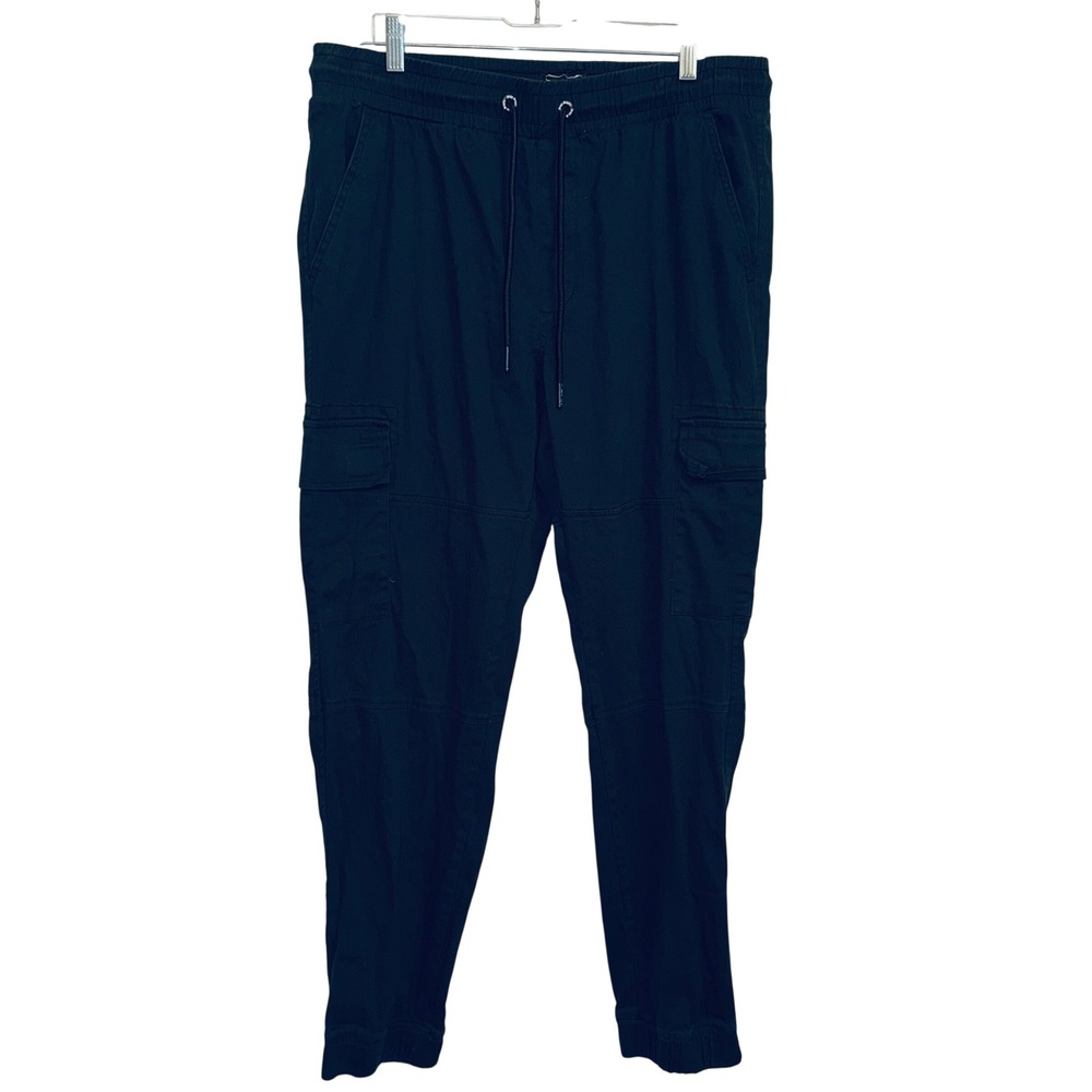 Dogg‎ Supply Snoop Dogg Cargo Joggers Mens Large Black Elastic Waist Excellent